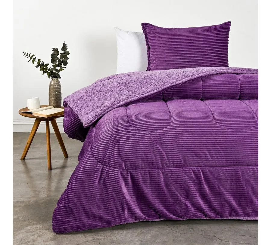 Plumón Coral Sherpa 1.5 Plazas Morado