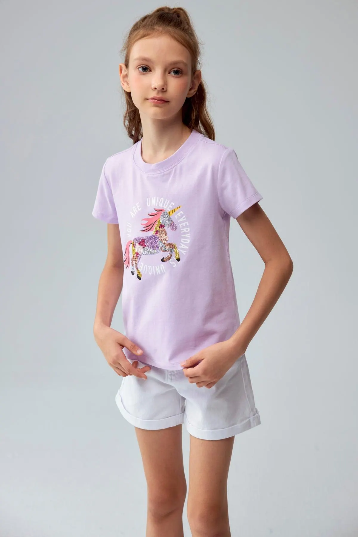 Polera Niña Textura Lila