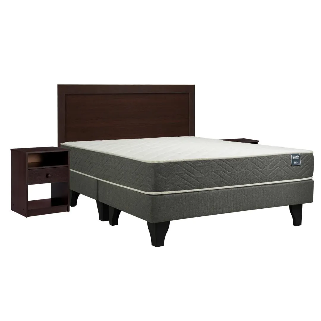 Cama Europea Naturals Cannabis + Set Pamplona