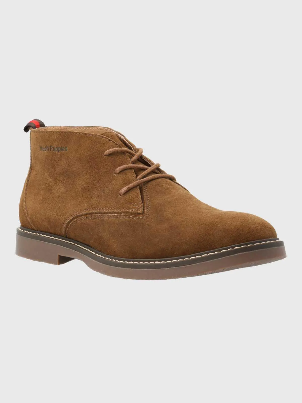 Botin Cuero Hombre New Safari Café Hush Puppies