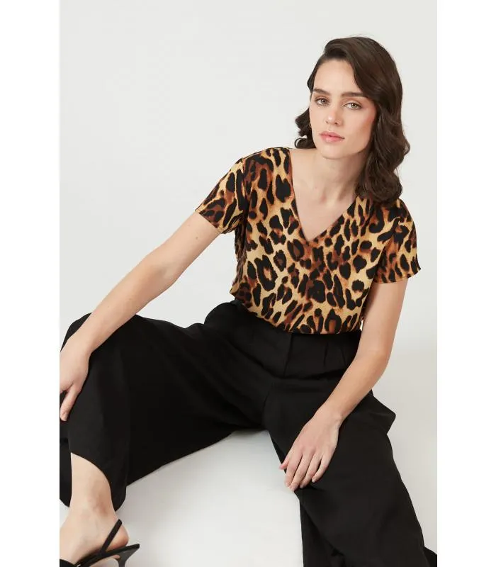 Pantalon de lino wide leg negro