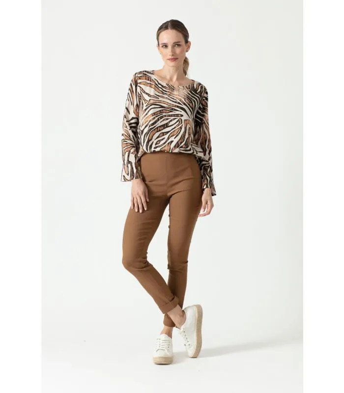 Leggings slim fit camel