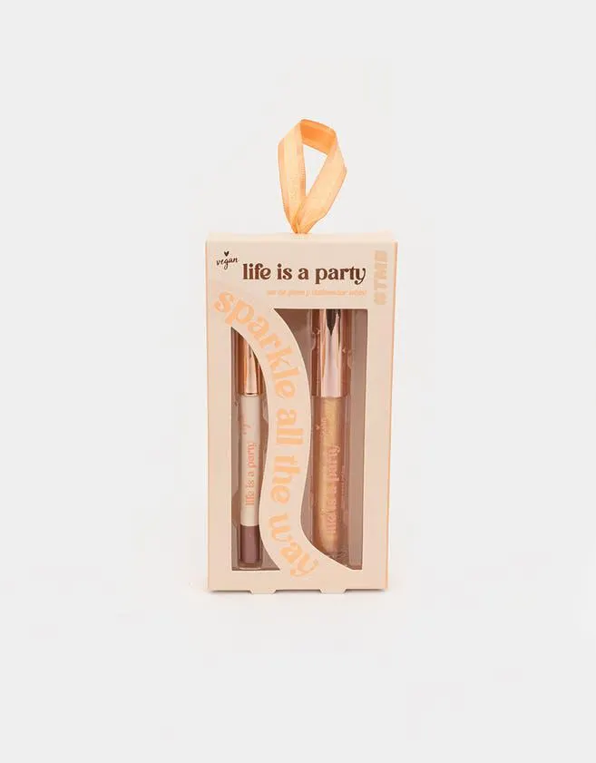 Set de gloss y delineador labial "shimmer up"