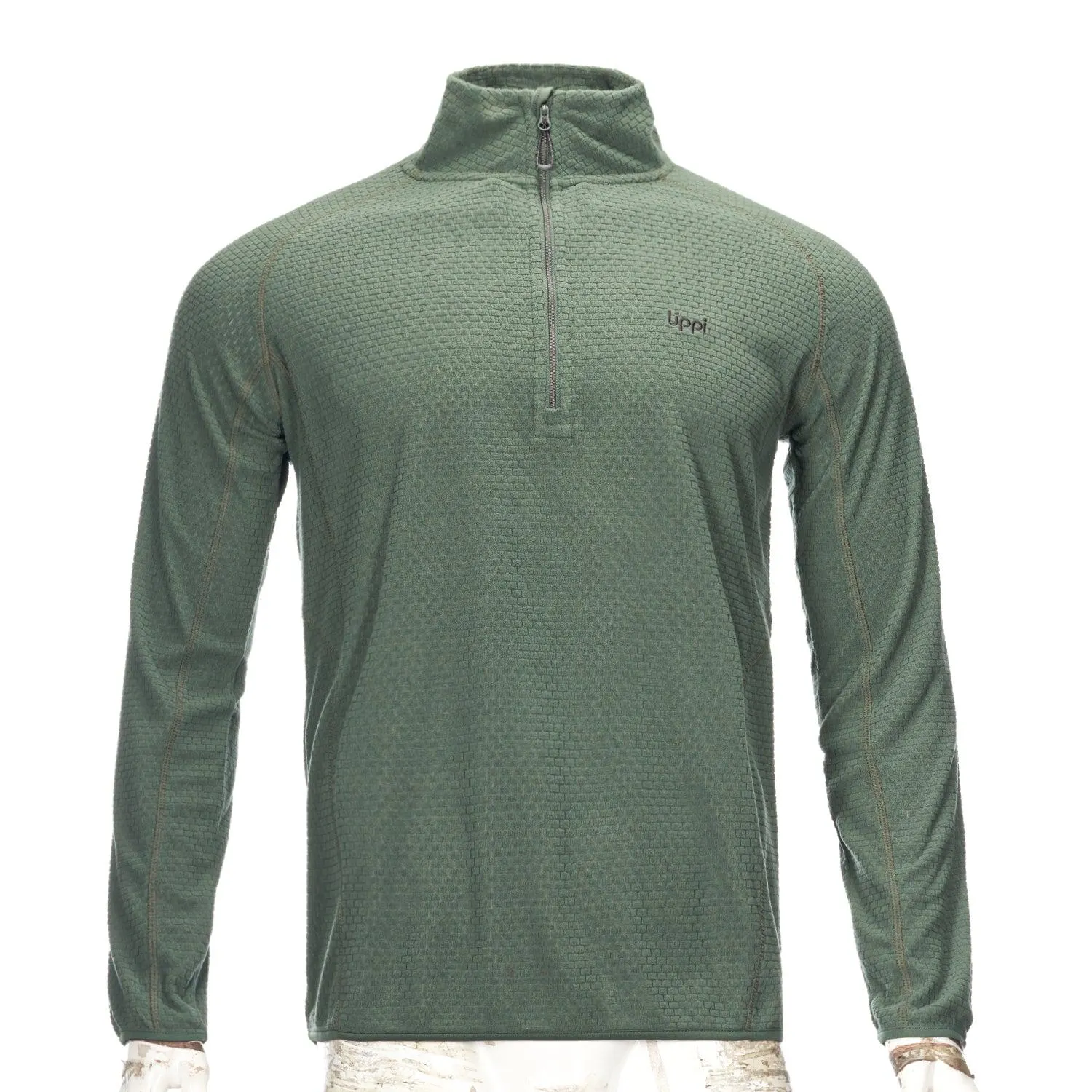Poleron Hombre Jacaranda Nano-F 14 Zip Verde Grisaceo Lippi