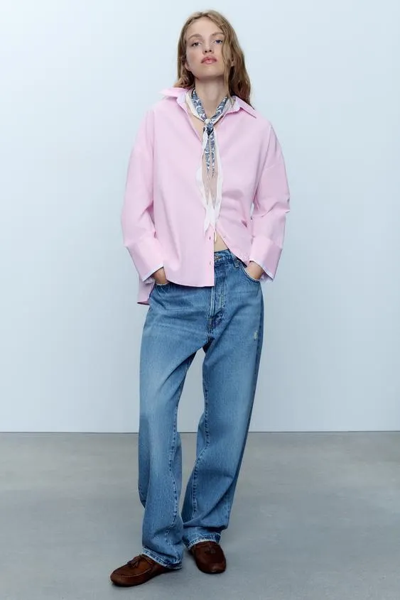 CAMISA OVERSIZE PUÑO CONTRASTE