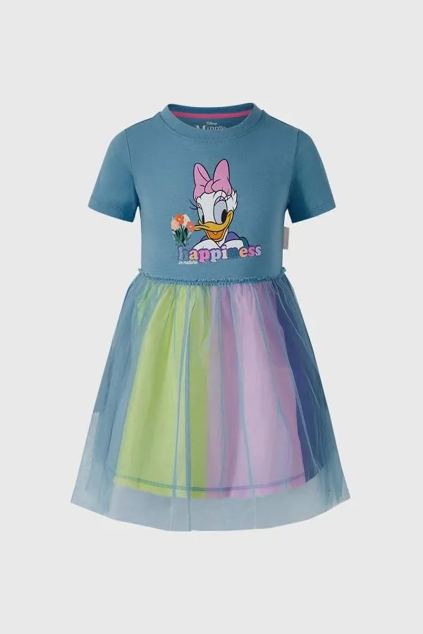 Vestido niÑa mickey y sus amigos celeste