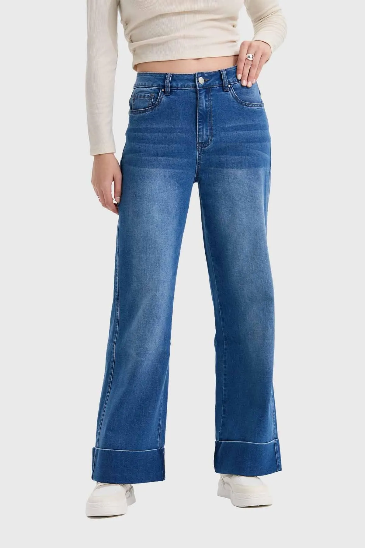 Jeans Mujer Wide Leg Basta Azul