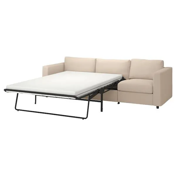 Sofá cama 3 cuerpos, Hallarp beige