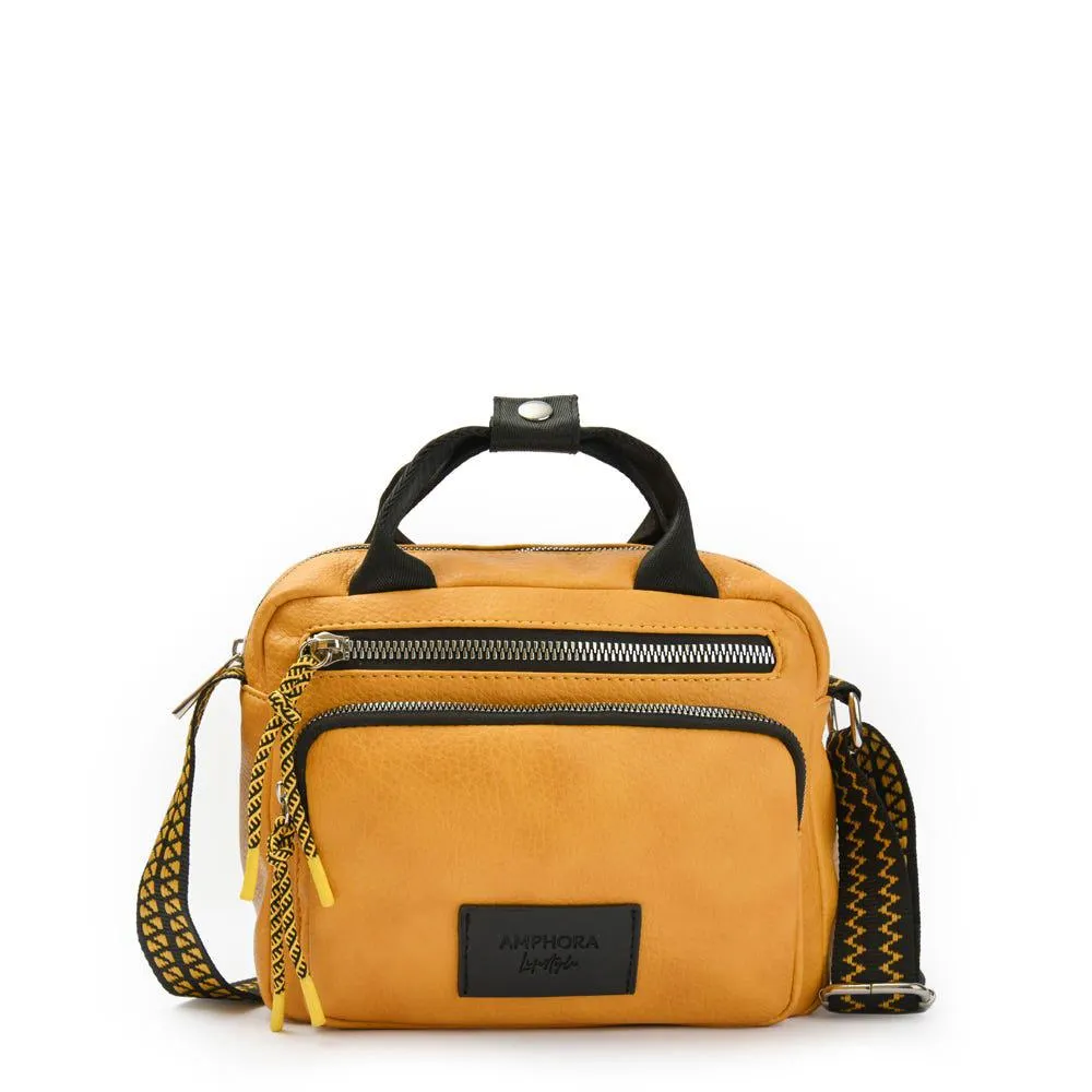 Poxy cartera bandolera mostaza