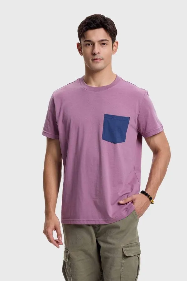 Polera hombre con bolsillo malva