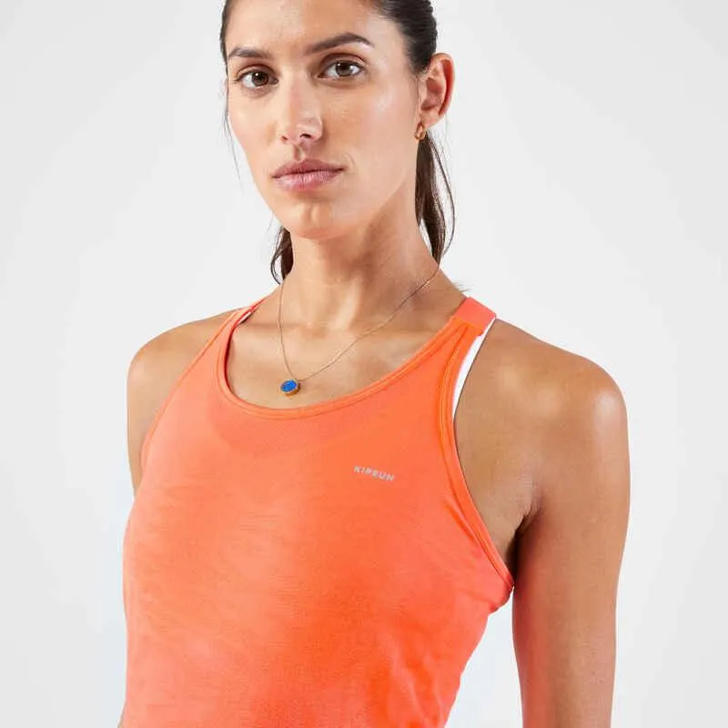 POLERA RUNNING MUJER RUN500 NARANJO