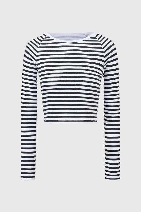 Polera niÑa con rayas negro