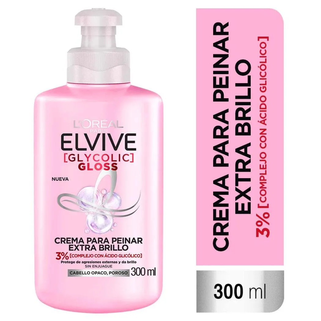 Crema para Peinar Elvive Glycolic Gloss 300ml