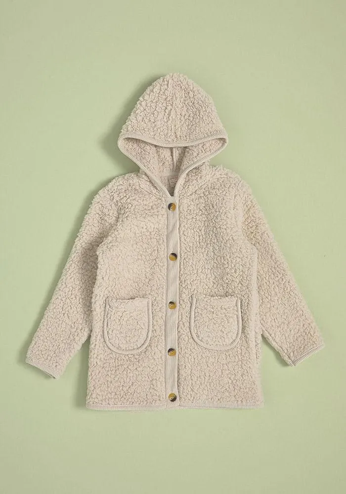 Chaqueta Sherpa Con Cotelé Botones Gorro