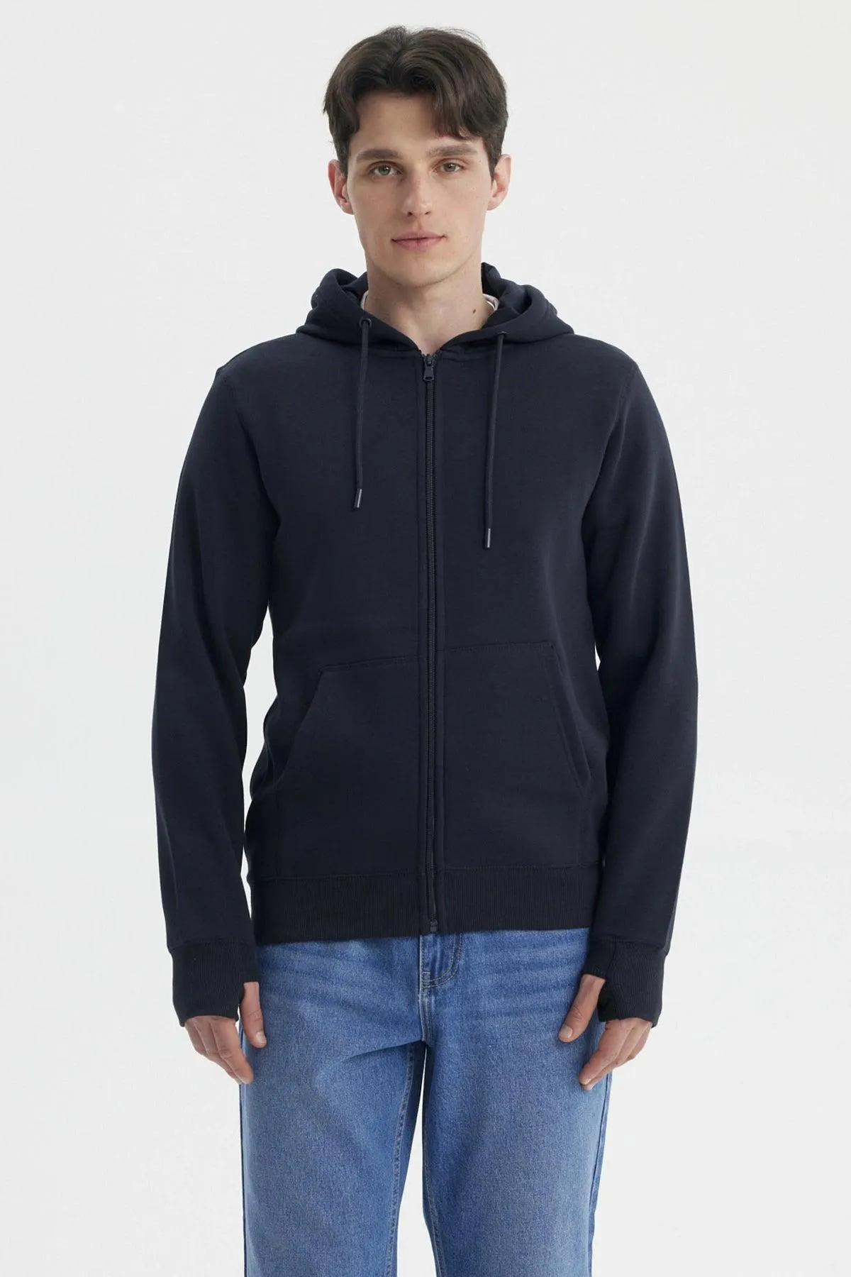 Polerón Hombre Full Zipper Azul Marino