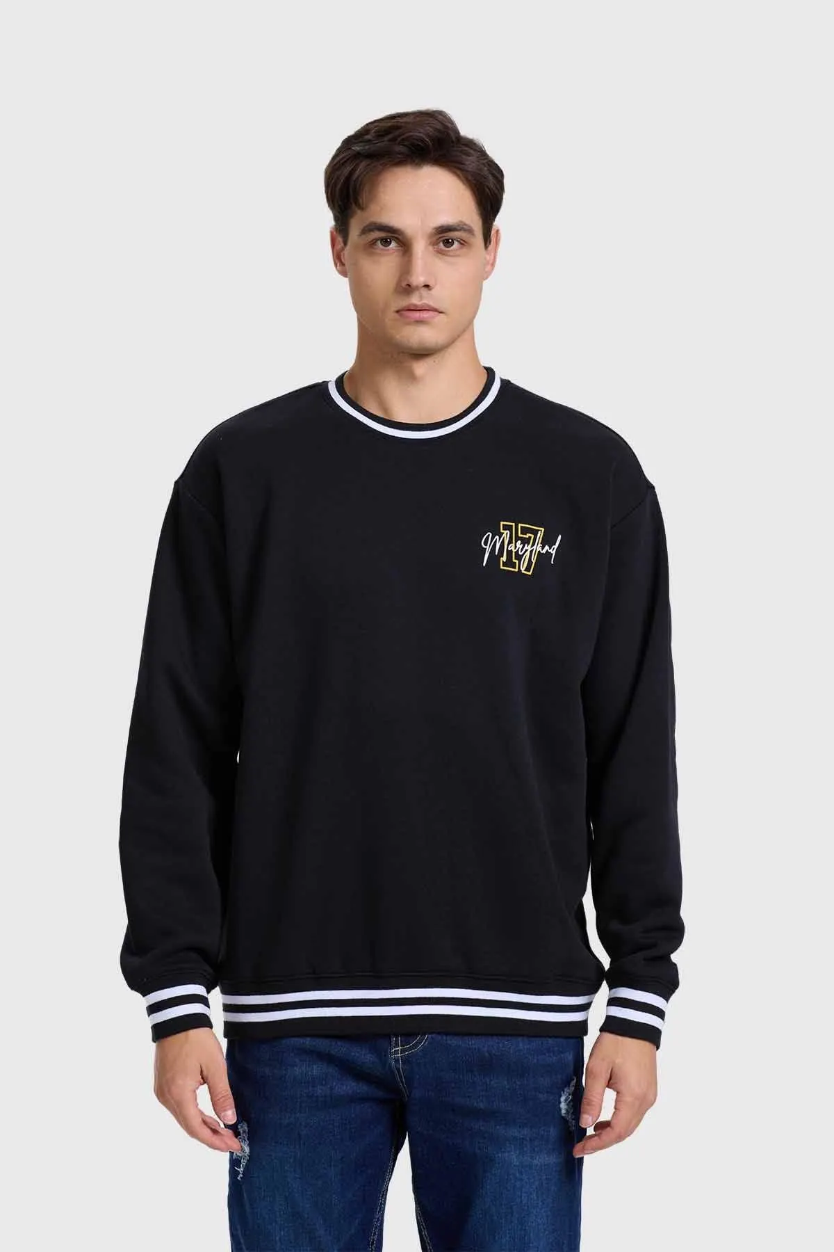 Polerón Hombre Print College Negro