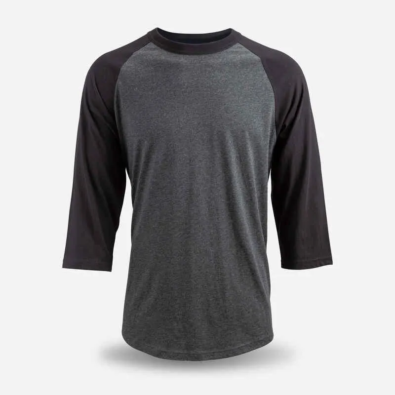 POLERA DE BÉISBOL HOMBRE BA550 GRIS/NEGRO
