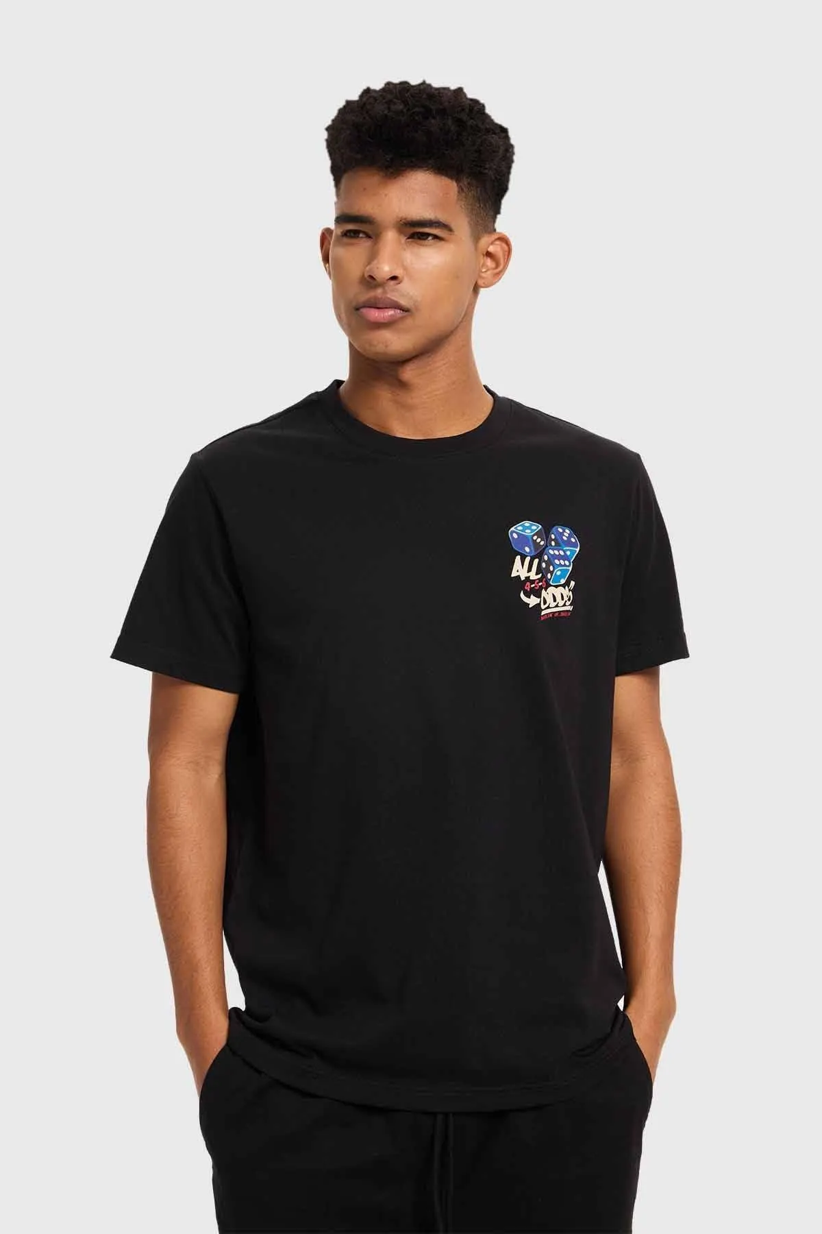 Polera Hombre Print Negro