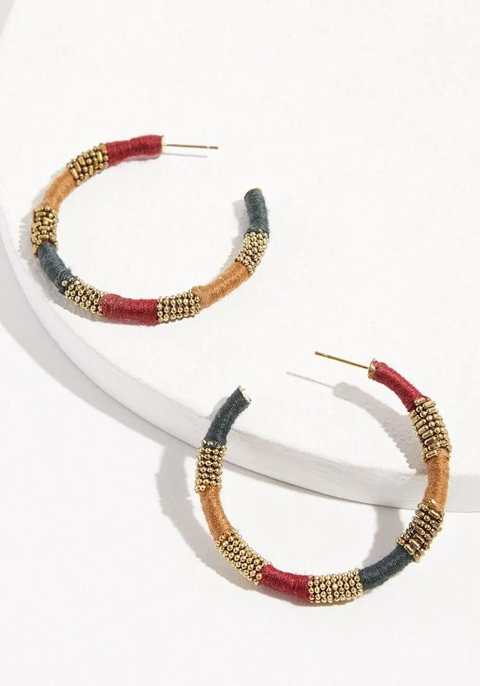 Aros Argollas Grandes Con Hilo U Oro 1