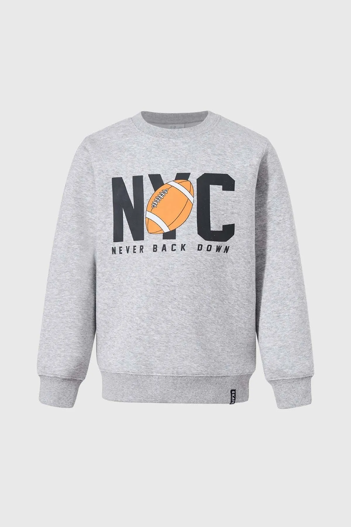 Polerón Niño Básico Con Print Gris