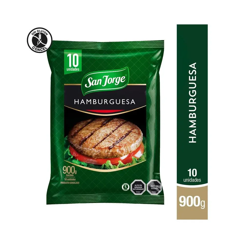 Hamburguesa Vacuno San Jorge Bolsa 10 X 90 Gr