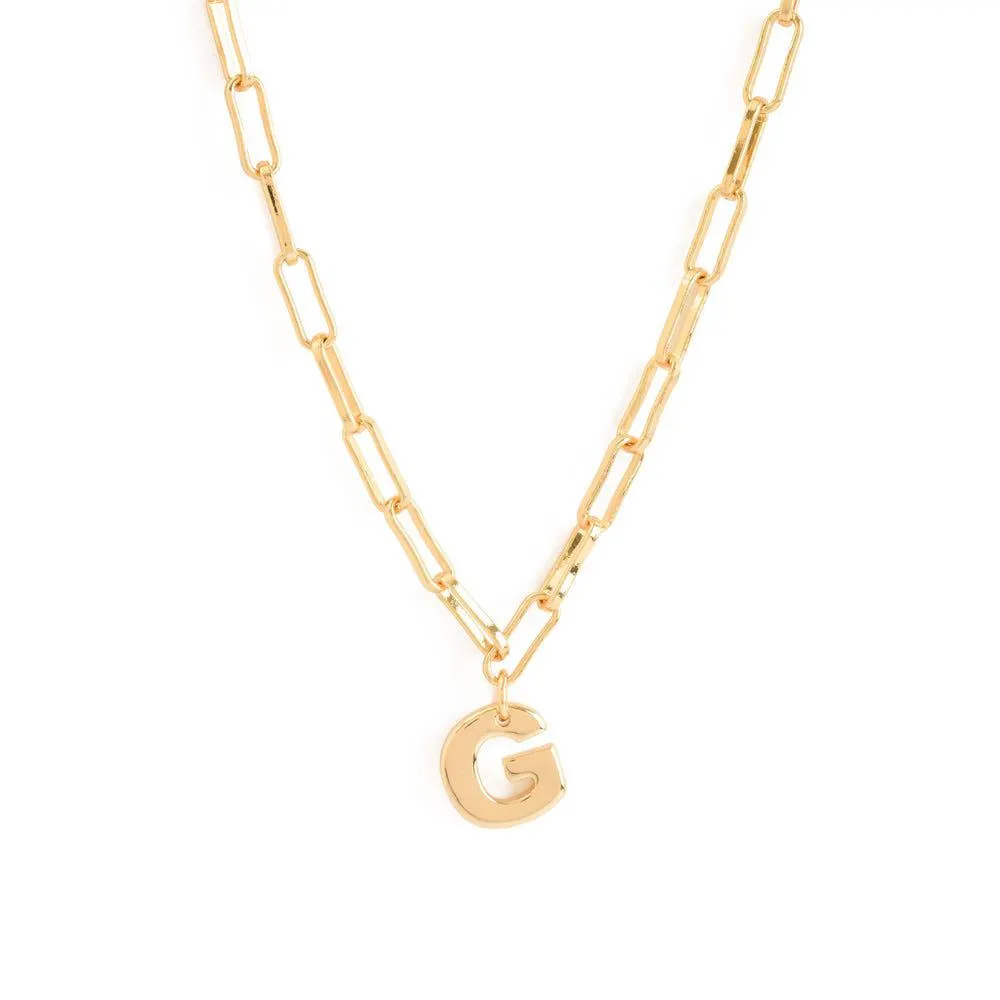 Initial collar inicial g ajustable dorado