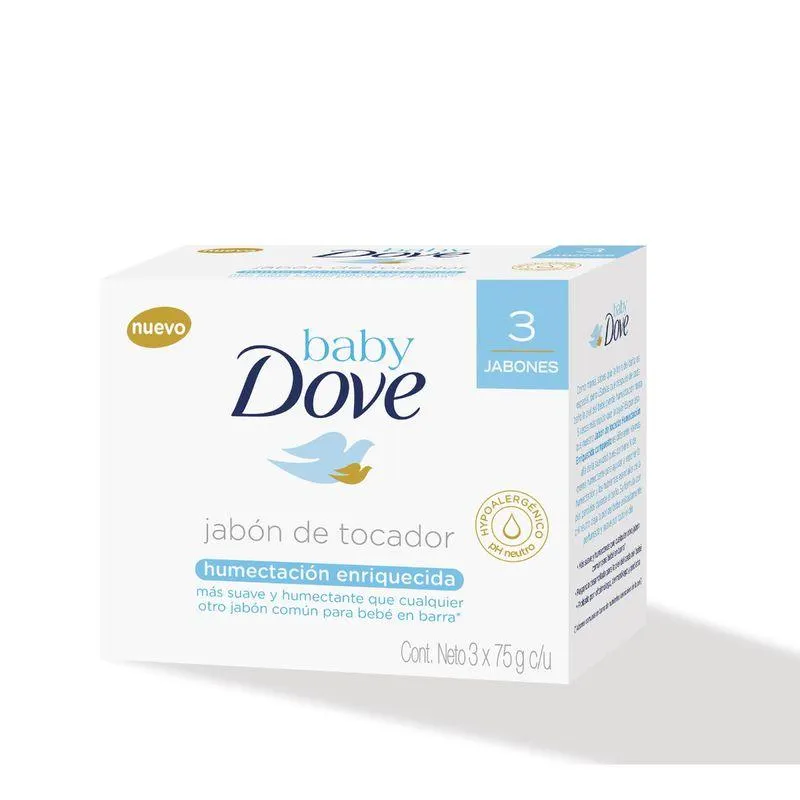 Jabon Barra Dove Baby Humectacion Enriquecida X 75 Gr X 3 Und