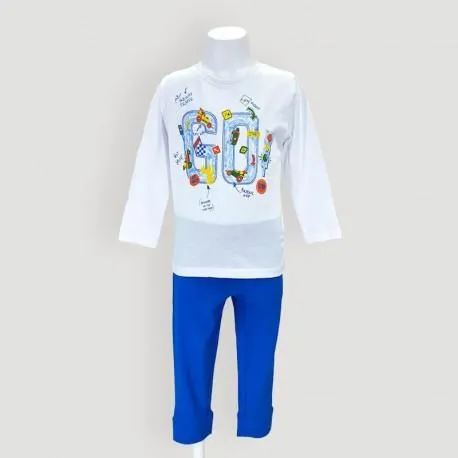 PIJAMA NIÑO MOTIVOS DE CARRERAS BLANCO LOSAN REF 015-P001AL