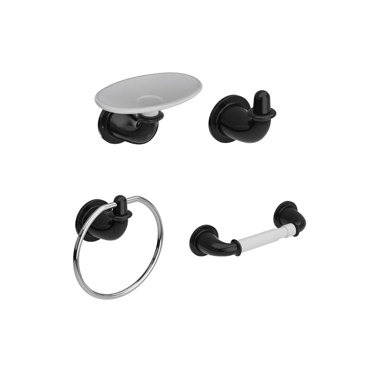 Kit por 4 Accesorios Valencia negro