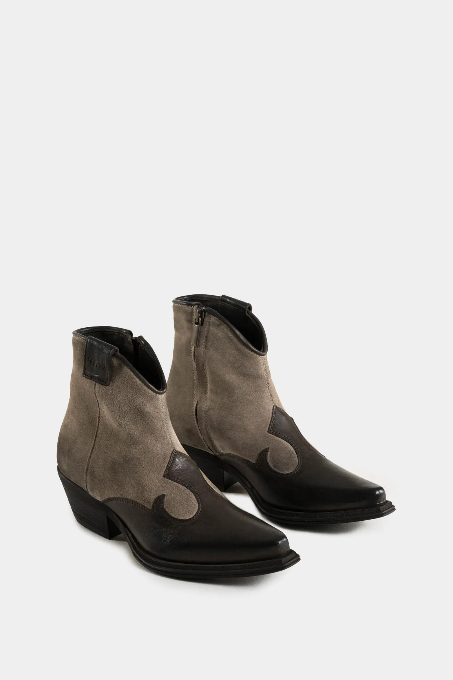 Botines texanos Maui de cuero para mujer mezcla de texturas