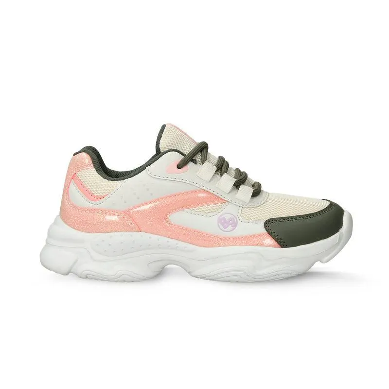 Tenis Casuales Blanco-Gris Bubblegummers Pastora Niña