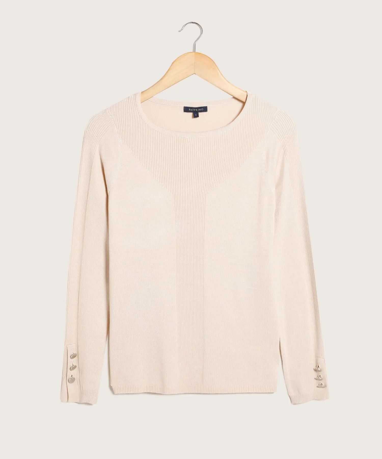 Saco Cuello Redondo Manga Larga Con Botones