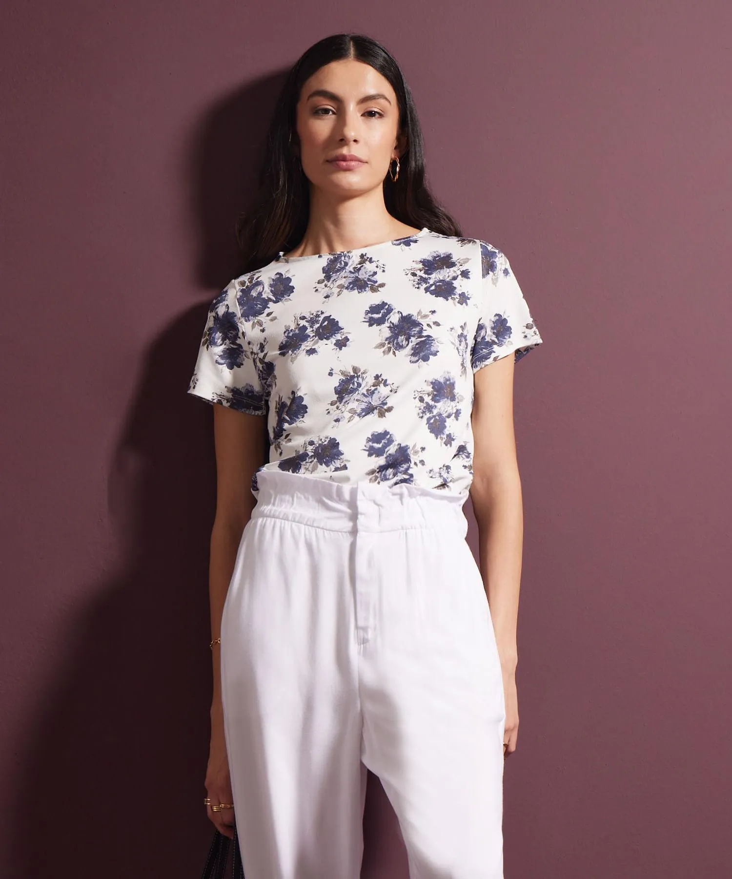 Camiseta Manga Corta Cuello Redondo Estampada