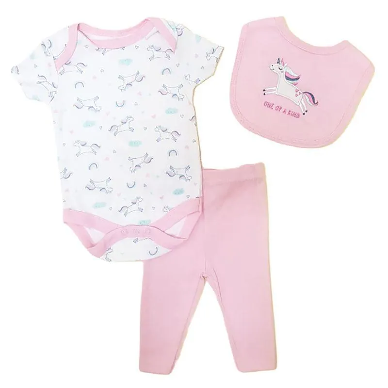 Set Body Pantalón Babero Bebé Niña Talla 0-3M