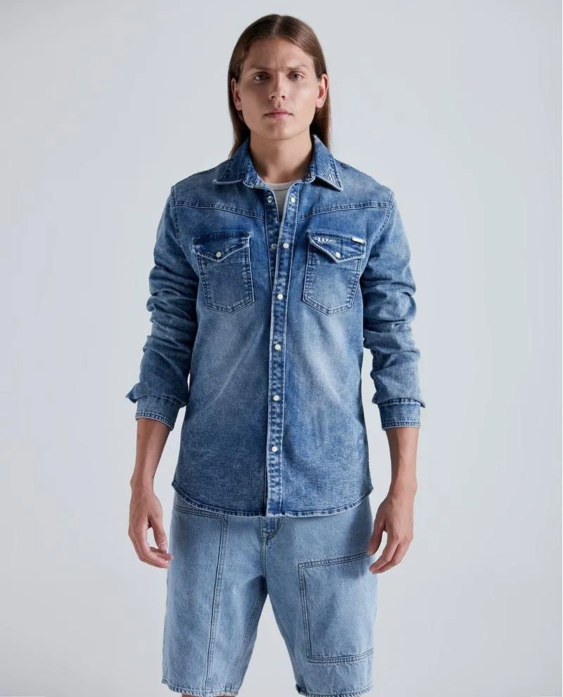 Camisa manga larga abierta para hombre