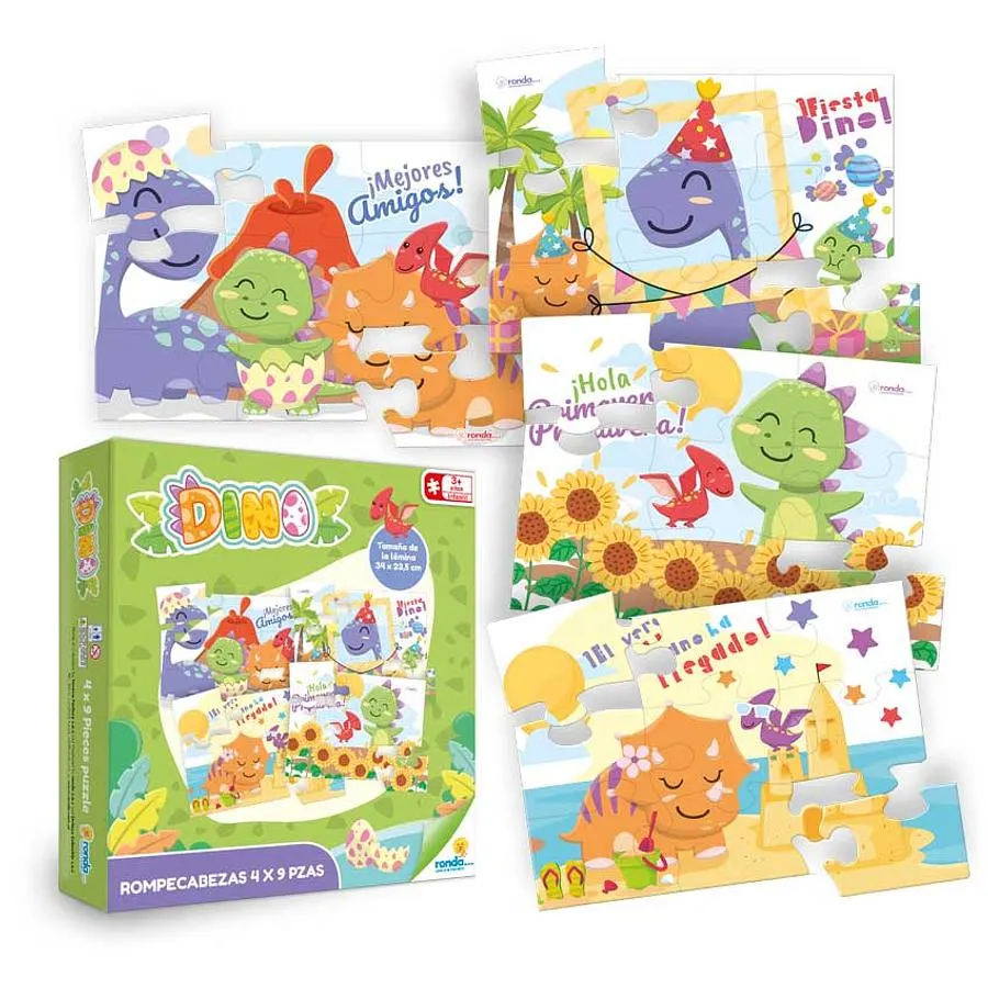 Rompecabezas 4 X 9 Piezas Dino Yumi
