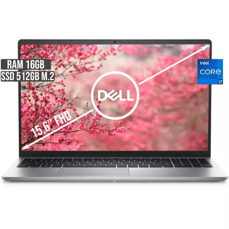 PORTATIL DELL INTEL CORE I7-1255U SSD 512GB RAM 16GB LED 15,6 FHD PLATA