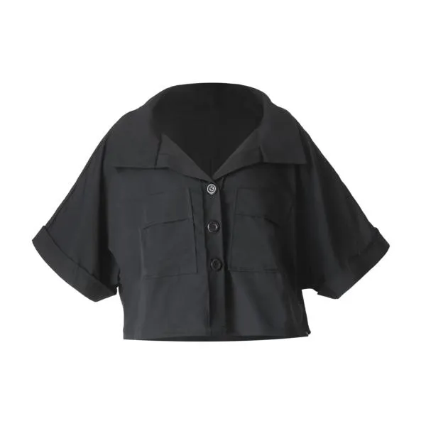 Camisa Crop Coco Negra