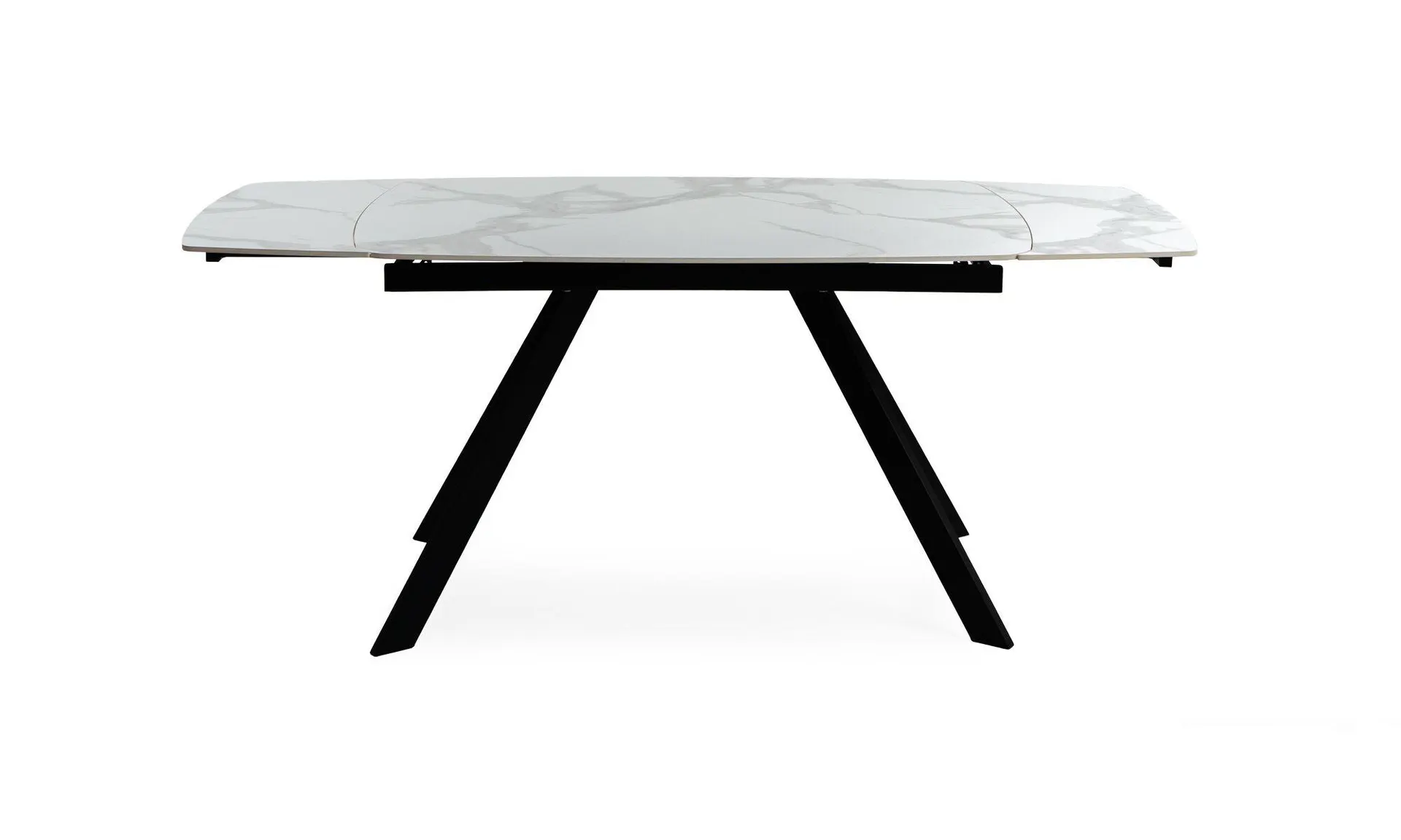 Mesa Comedor Aston Ext Curvo Sinterizada Blanca Imp