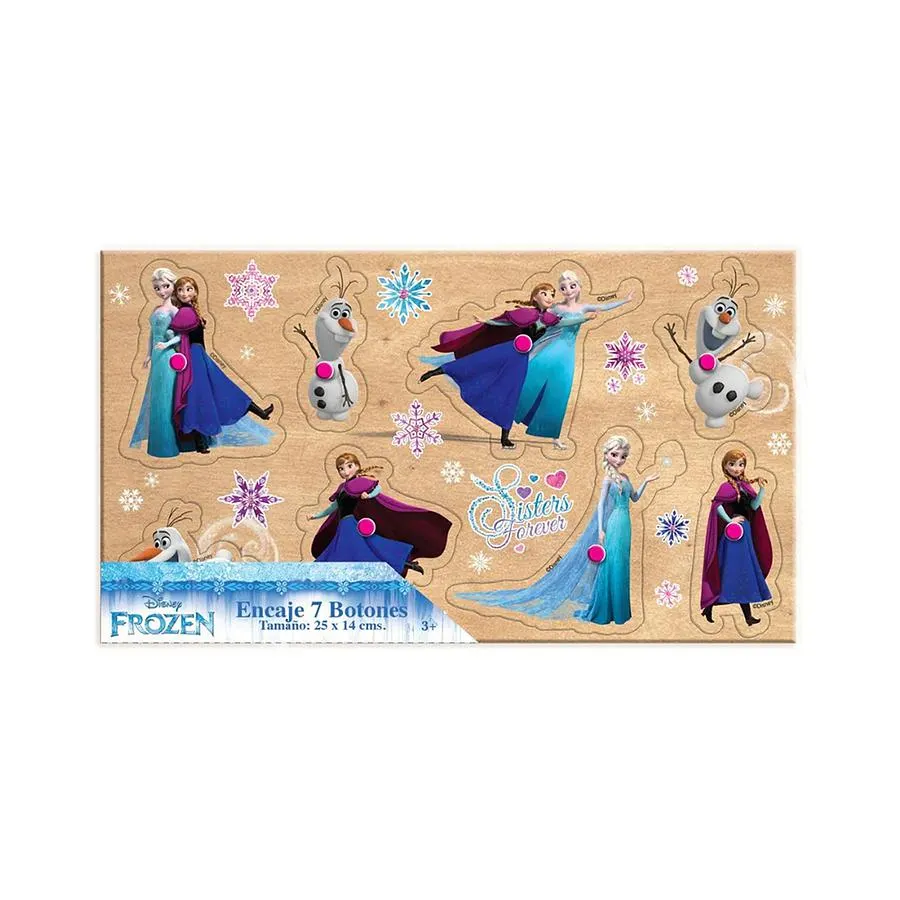 Juego De Encaje Pequeño 7 Botones Frozen