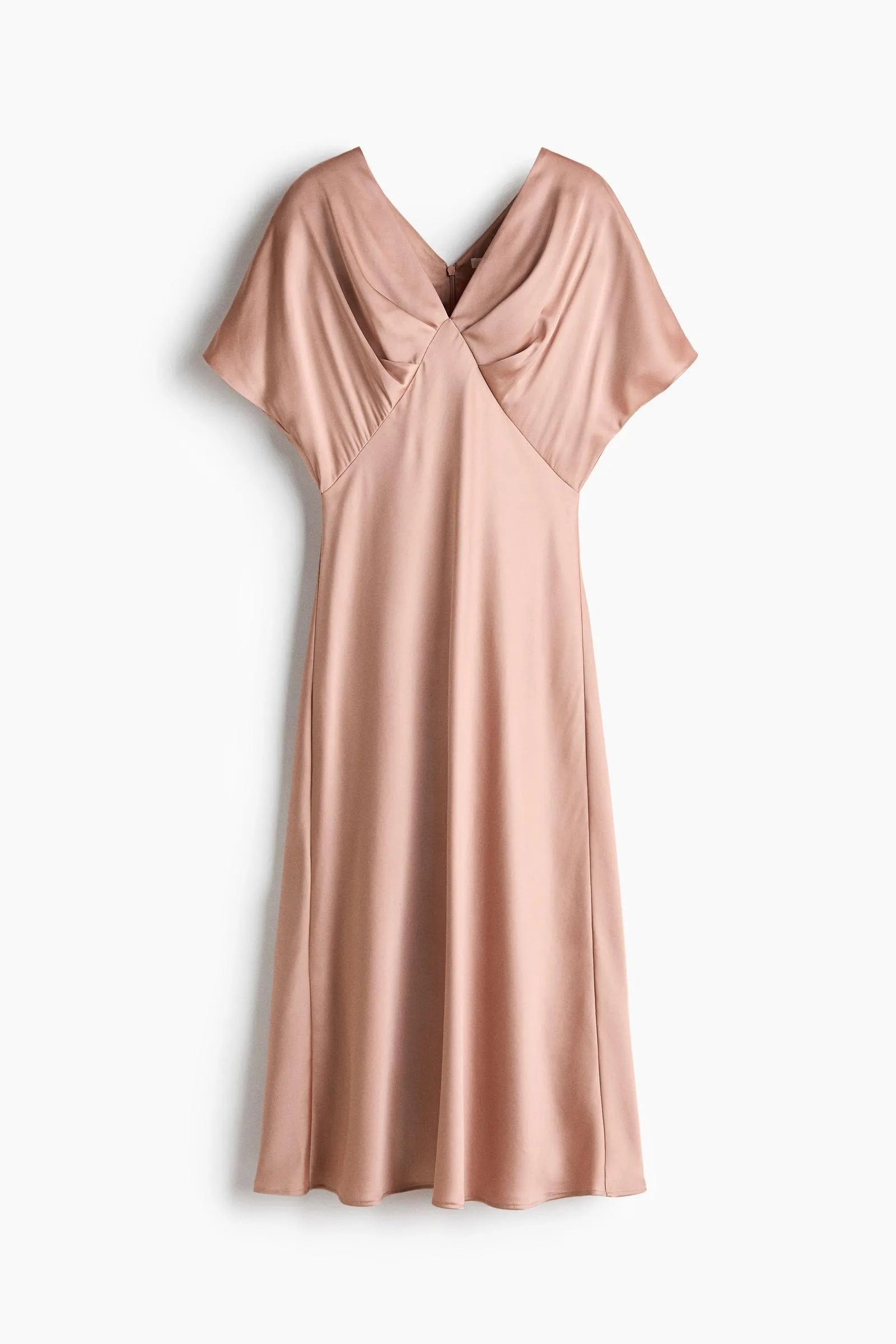 Vestido en satín con escote en V