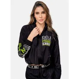CHAQUETA DEPORTIVA MUJER ESTAMPADA EN TELA SEMI-IMPERMEABLE TALLA S - M