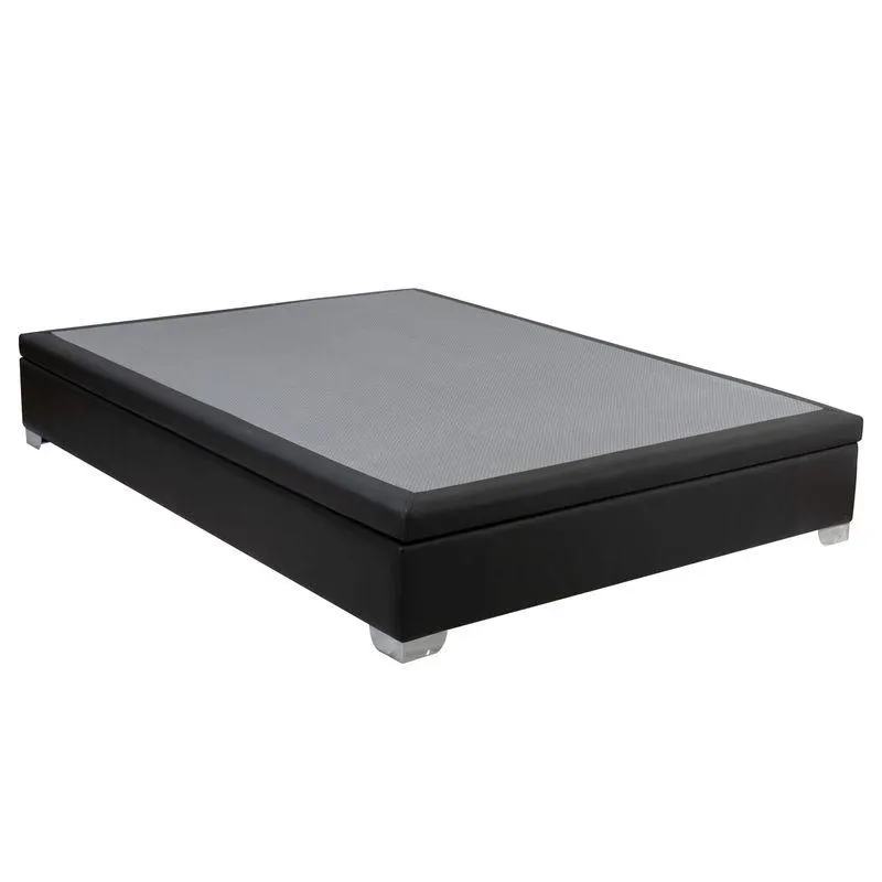 Cama-Baúl 100×190 Tipo Cuero Negro