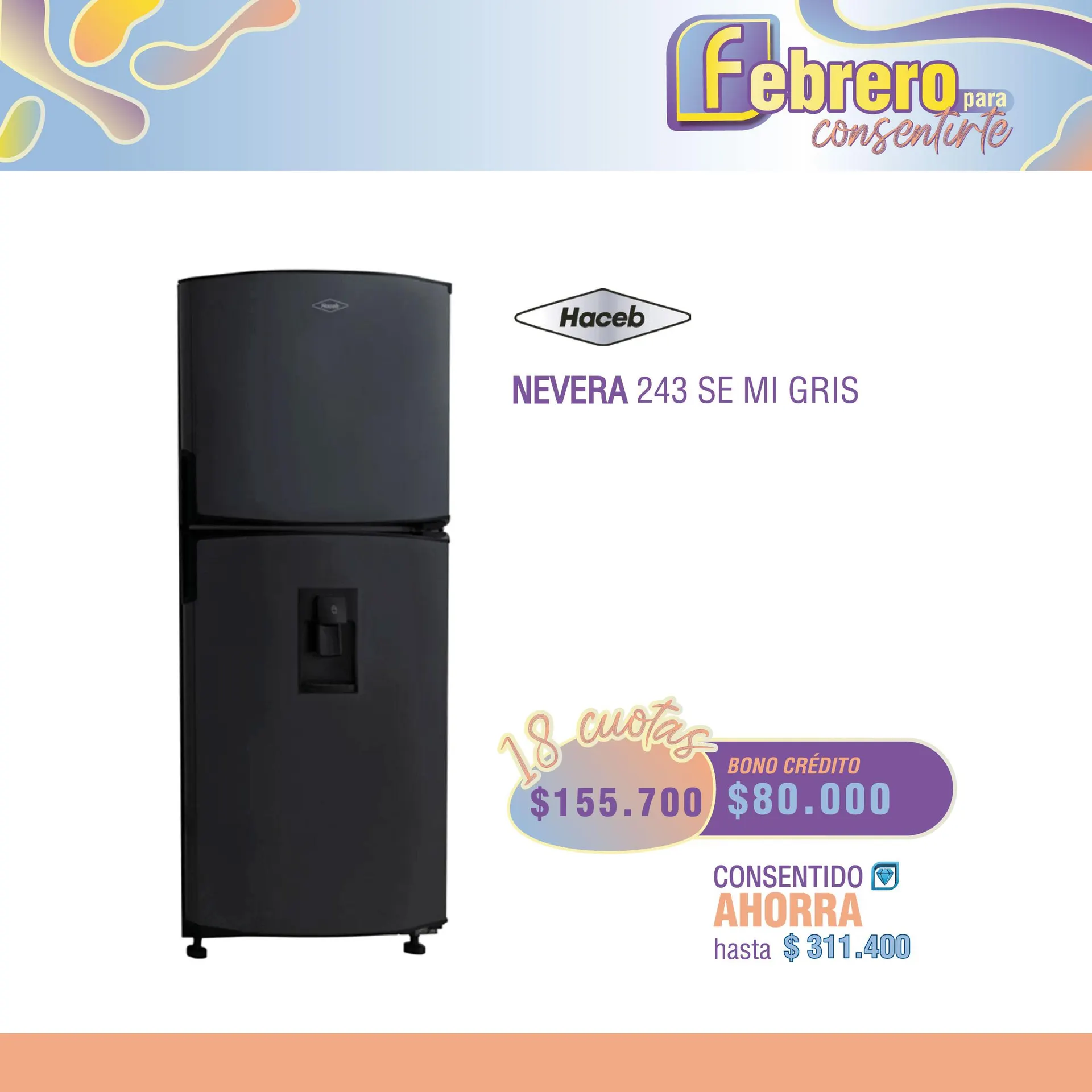 NEVERA HACEB 243 SE MI GRIS