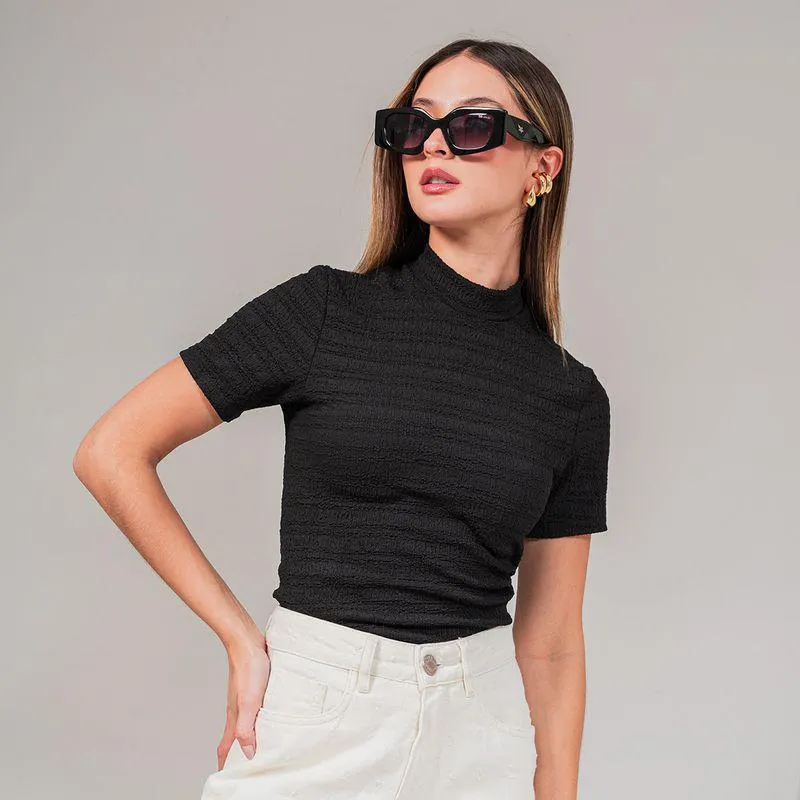 Blusa Ajustada Corta Manga Corta Lome