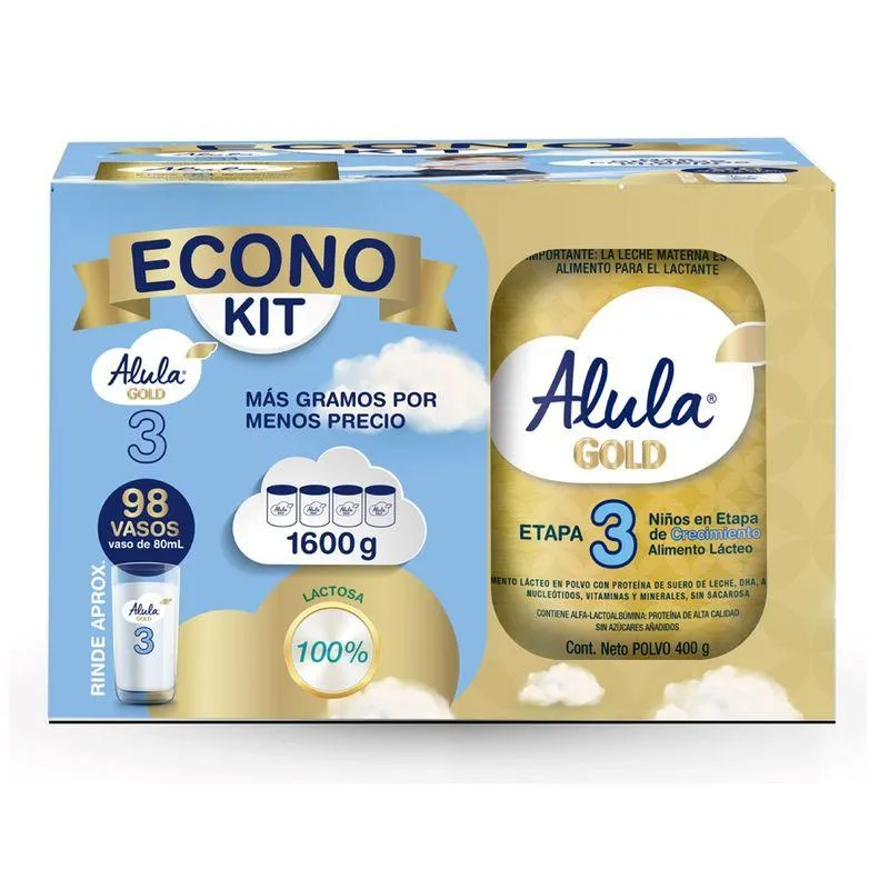 Alimento Lacteo Alula Gold 3 Econokit X 1600 Gr