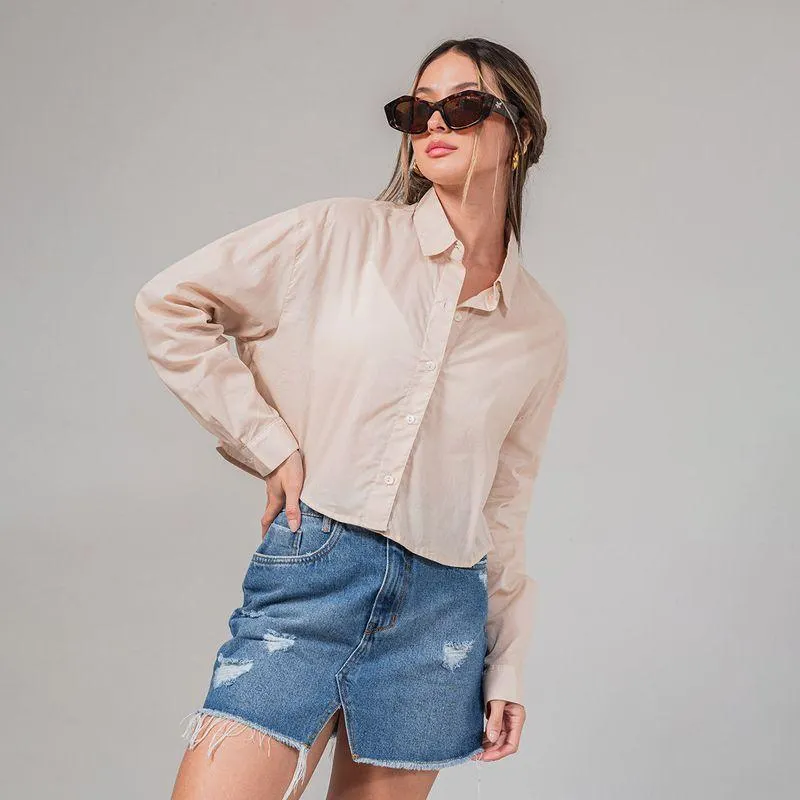 Camisa Amplia Corta Manga Larga Tuta