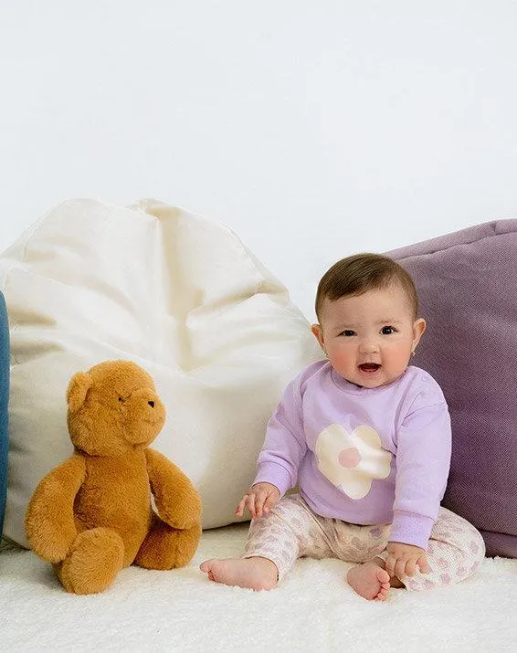 conjunto buzo + pantalón barbara lila estampado 9-12m