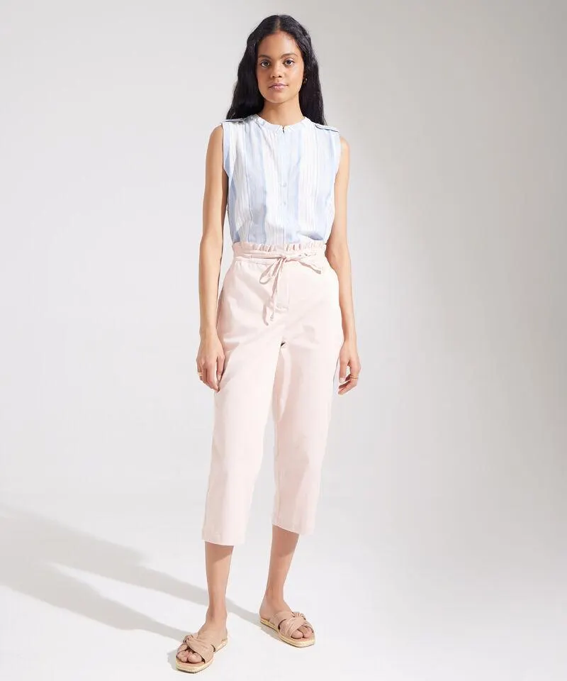 Pantalón Capri Paperbag Unicolor