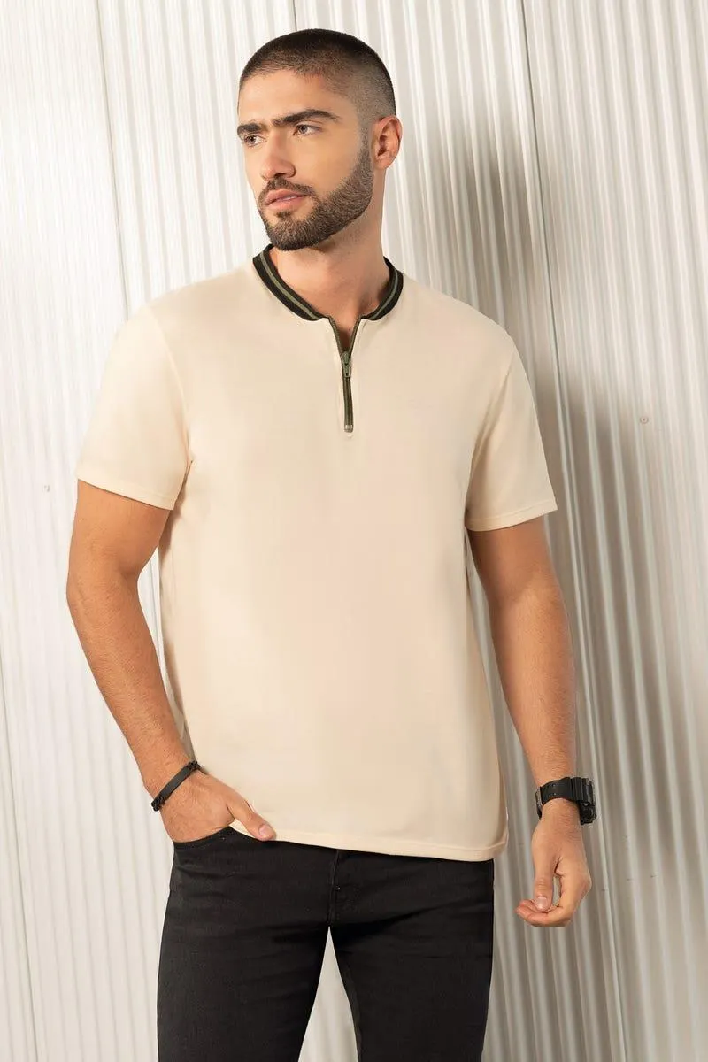 POLO MANGA CORTA Marfil